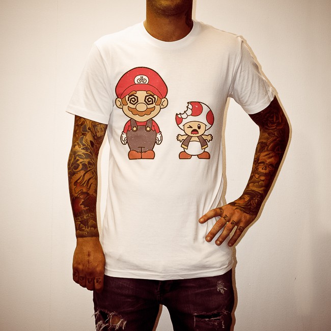 Mario Mushroom White Tee Uncle Reco